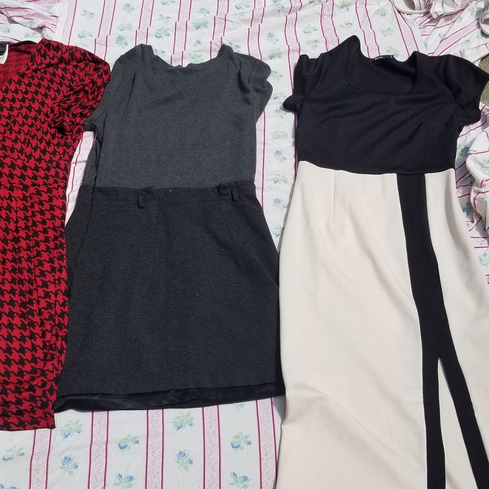 Elegant Women's Dress Collection - Red, Gray, and Black